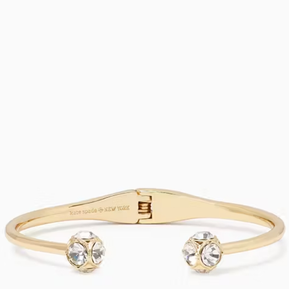 💎Kate Spade "Lady Marmalade" Gold Hinged Bangle Bracelet NWT💎